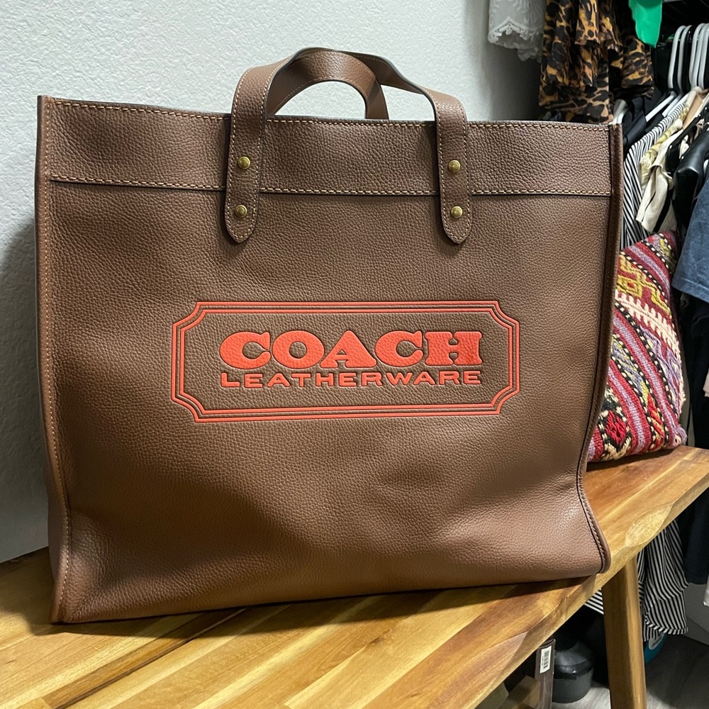 Coach Brown Leather Field Tote 40 Bag